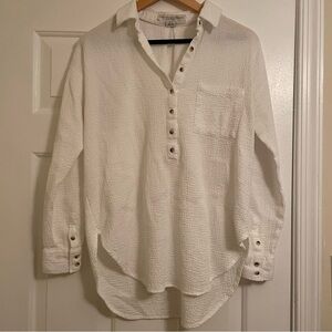 Anthropologie Pilcro and the Letterpress Cotton Oversized Blouse Textured